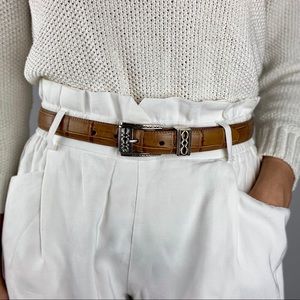 Brighton vintage embossed leather silver buckle